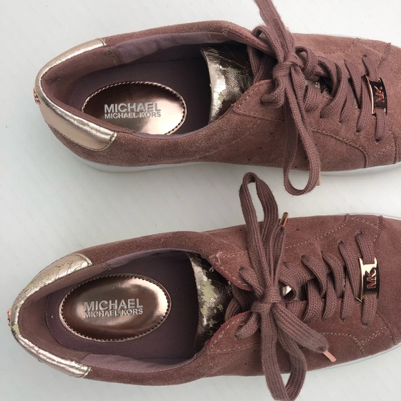 Michael Kors Women's Dusty Rose Suede Sneakers - Picture 6 of 15
